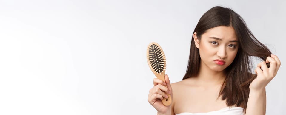 A girl losing hair
